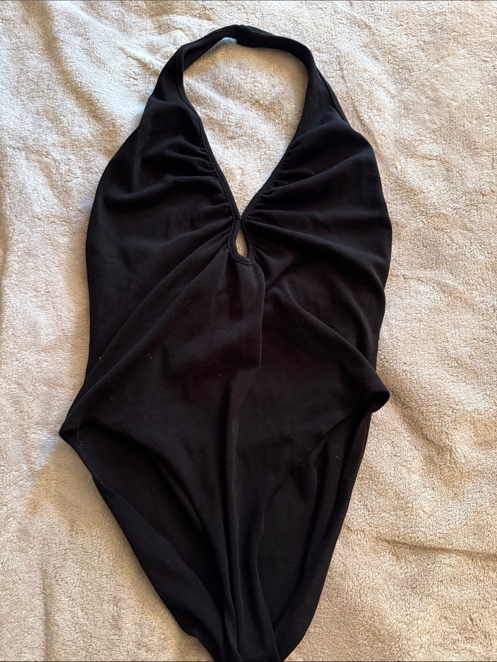Zara Black Halter Keyhole Bodysuit